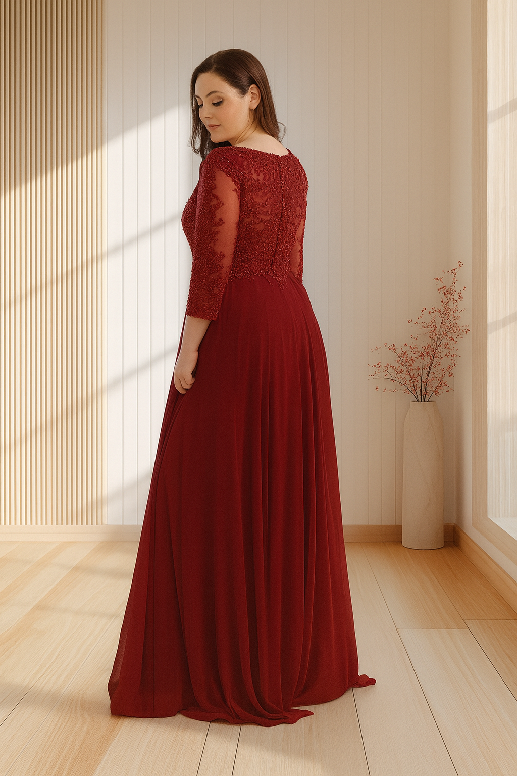 May Queen MQ1615N Plus Size Embroidered Gown