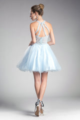 Cinderella Divine's Enchanting Beaded Lace Applique Dress for Memorable Occasions