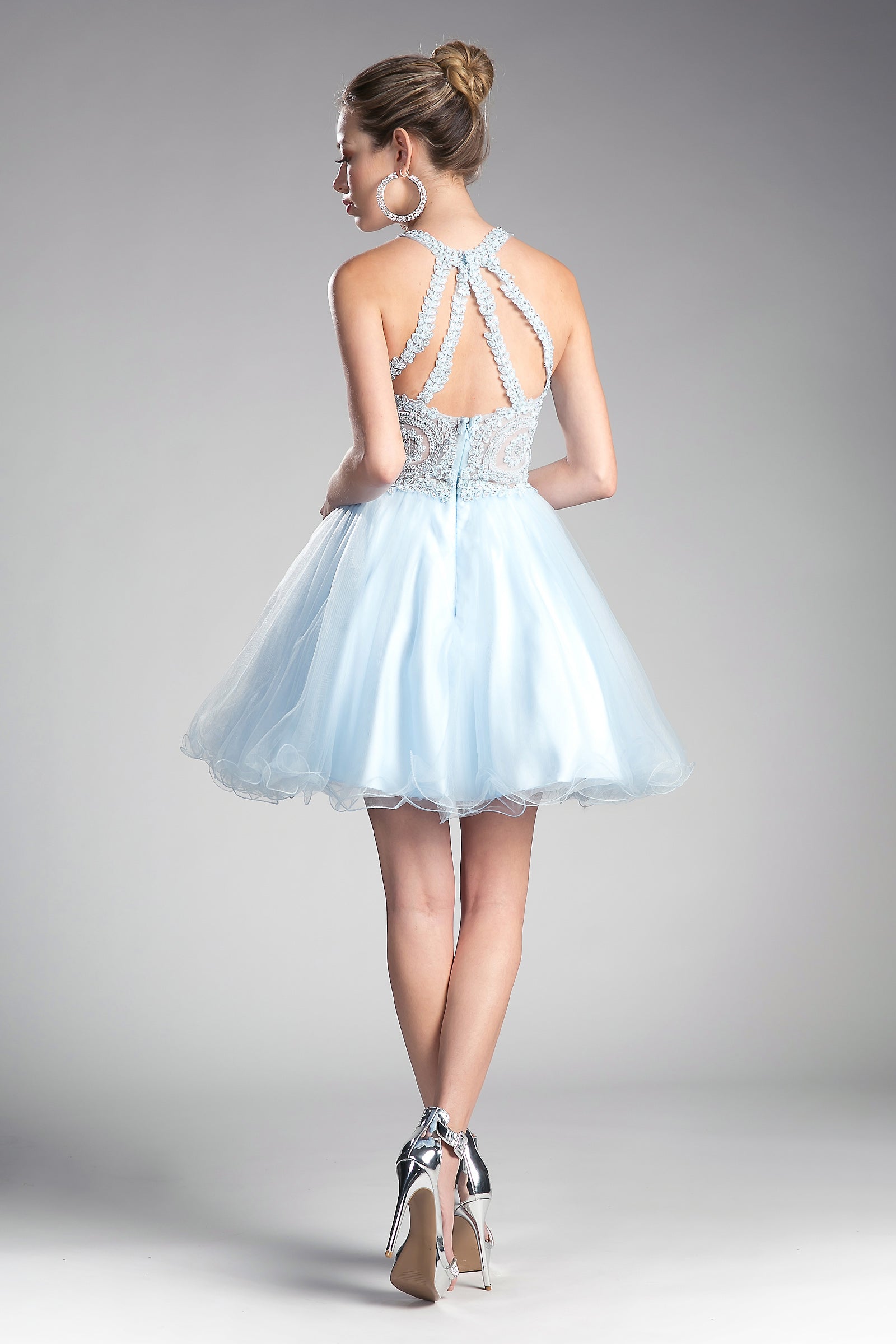 **Cinderella Divine: Captivating Beaded Lace AppliquÃ© Dress for Unforgettable Occasions**