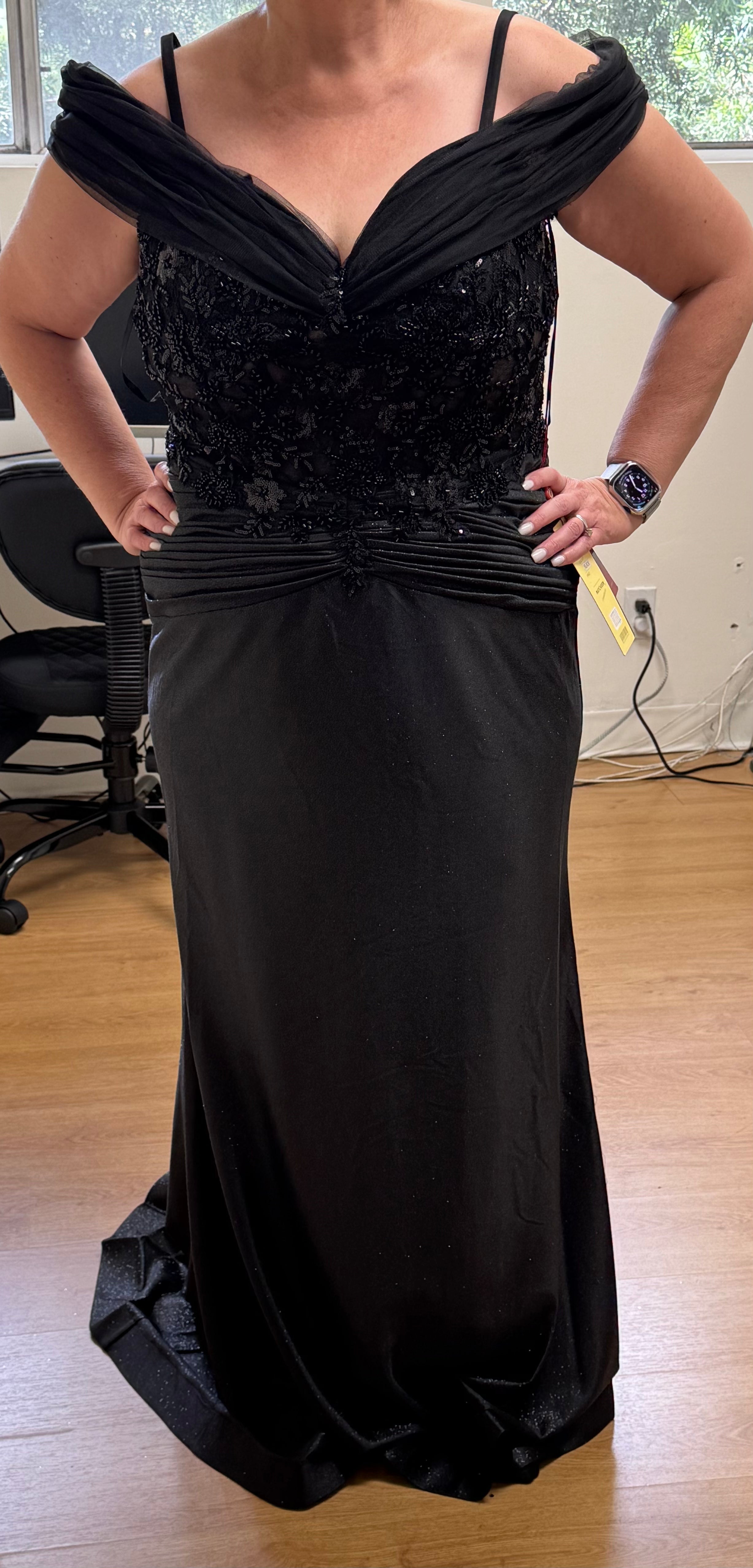 Off The Shoulder Sequin Gown May Queen MQ2151