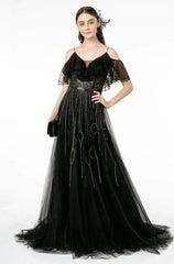 **GLS by Gloria GL1809: Captivating Off-the-Shoulder Illusion Gown for Unforgettable Occasions**