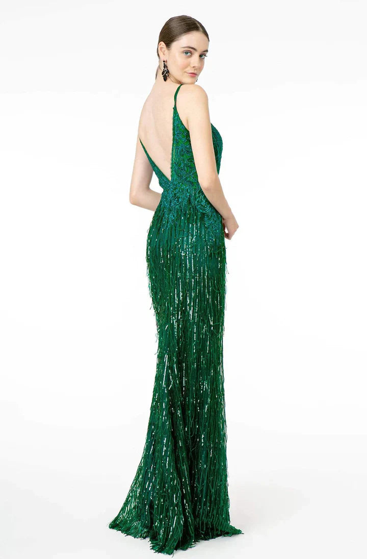 **GLS by Gloria: Embroidered Rhinestone Sheath Gown for Unforgettable Occasions**