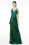 GLS by Gloria: Embroidered Sheath Gown with Sequined Fringes and Graceful Train