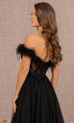 GLS by Gloria's Enchanting Feather-Trimmed Gown: A Statement of Elegance