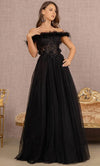 GLS by Gloria's Enchanting Feather-Trimmed Gown: A Statement of Elegance