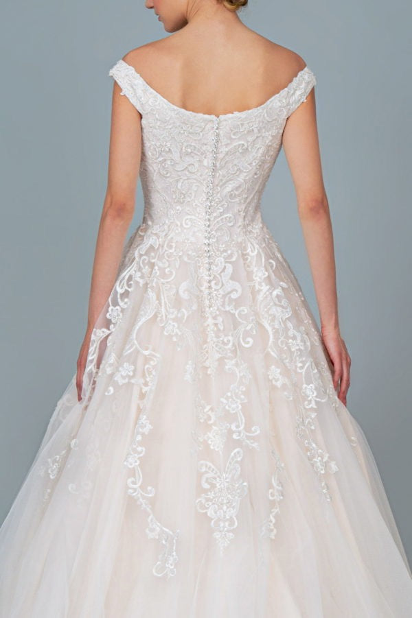 **GLS by Gloria GL1800: Enchanting Off-the-Shoulder Gown for Unforgettable Occasions**