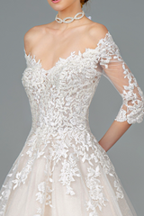 GLS by Gloria GL1803: Embroidered Off-the-Shoulder Gown for Timeless Elegance