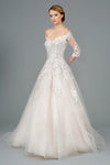 GLS by Gloria GL1803: Embroidered Off-the-Shoulder Gown for Timeless Elegance