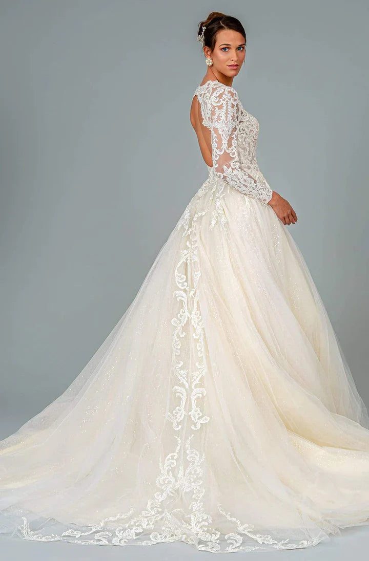 **GLS by Gloria GL1804: Embroidered Elegance for Your Bridal Moment**
