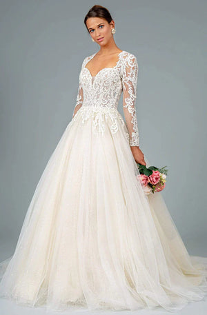 **GLS by Gloria GL1804: Embroidered Elegance for Your Bridal Moment**