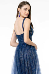**GLS by Gloria GL1840: Shimmering Jewel Embellished A-Line Gown for Unforgettable Occasions**