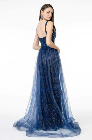 **GLS by Gloria GL1840: Shimmering Jewel Embellished A-Line Gown for Unforgettable Occasions**