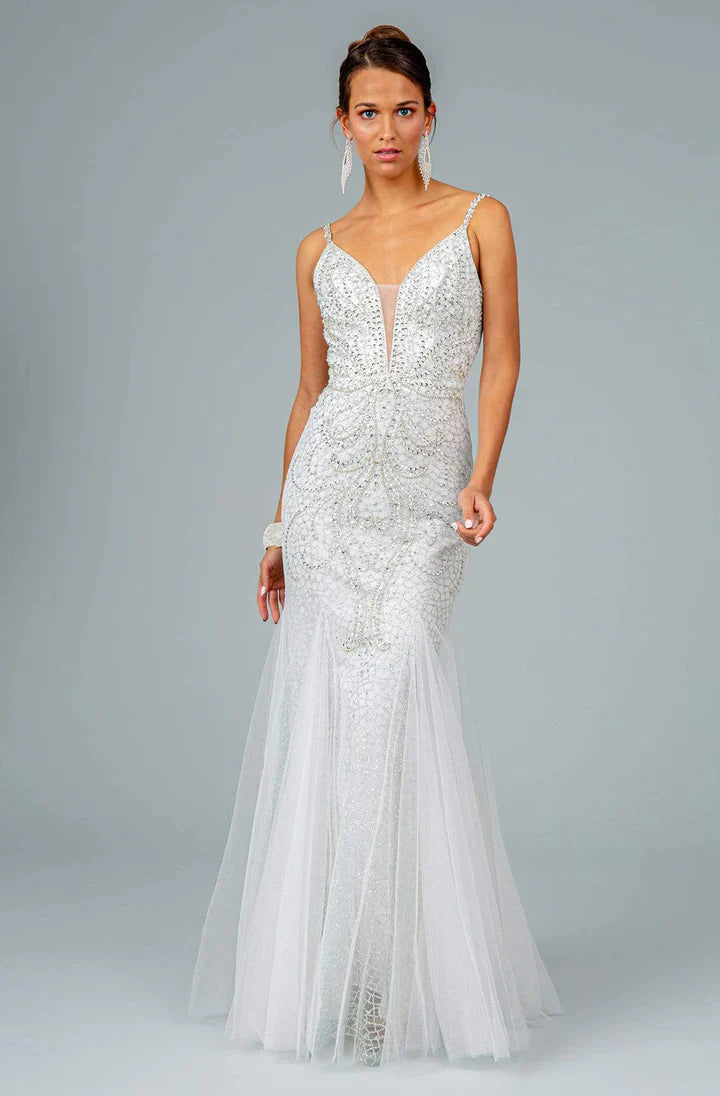 **GLS by Gloria Shimmering Metallic Tulle Gown: Elegance and Glamour for Every Occasion**