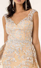 Captivating Glamour: GLS by Gloria's Intricate Beaded Embroidered Gown