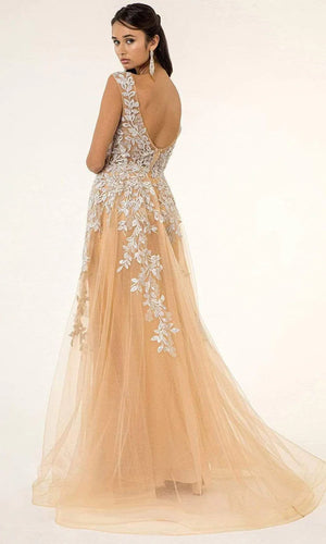 Captivating Glamour: GLS by Gloria's Intricate Beaded Embroidered Gown