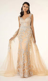 Captivating Glamour: GLS by Gloria's Intricate Beaded Embroidered Gown