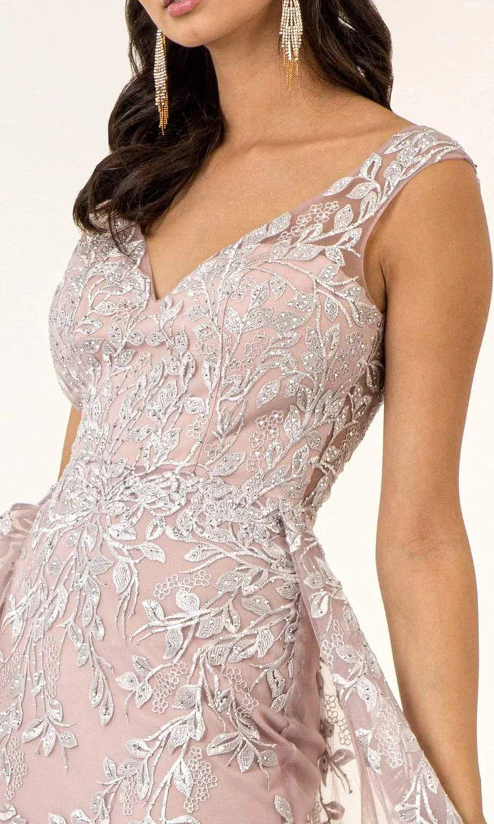 Captivating Glamour: GLS by Gloria's Intricate Beaded Embroidered Gown