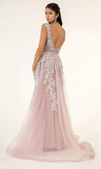 Captivating Glamour: GLS by Gloria's Intricate Beaded Embroidered Gown