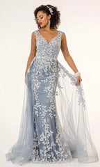 Captivating Glamour: GLS by Gloria's Intricate Beaded Embroidered Gown