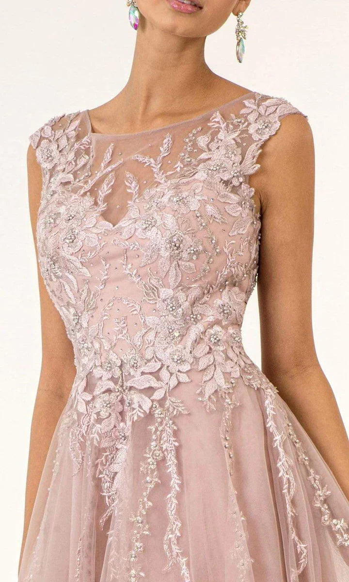 GLS by Gloria: Captivating Floral Embroidered Gown for Unforgettable Occasions
