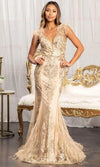 **GLS by Gloria Sequined Lace Mermaid Gown: Shimmering Elegance for Special Occasions**