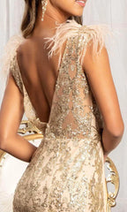 **GLS by Gloria Sequined Lace Mermaid Gown: Shimmering Elegance for Special Occasions**