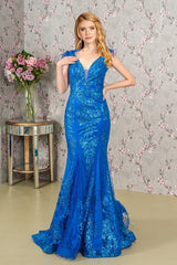 **GLS by Gloria Sequined Lace Mermaid Gown: Shimmering Elegance for Special Occasions**