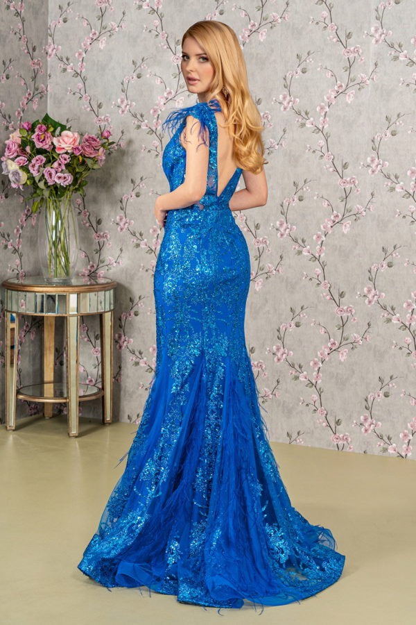 **GLS by Gloria Sequined Lace Mermaid Gown: Shimmering Elegance for Special Occasions**