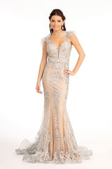 **GLS by Gloria Sequined Lace Mermaid Gown: Shimmering Elegance for Special Occasions**