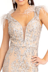 **GLS by Gloria Sequined Lace Mermaid Gown: Shimmering Elegance for Special Occasions**