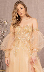 **GLS by Gloria Shimmering Sequin and Beadwork Gown: A Vision of Enchantment**
