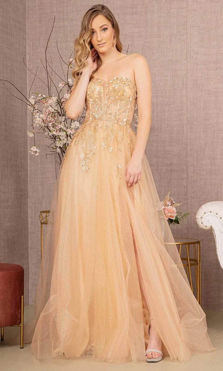**GLS by Gloria Shimmering Sequin and Beadwork Gown: A Vision of Enchantment**