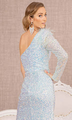 GLSbyGloria GL3128: Shimmering Sequined Gown for Enchanting Occasions