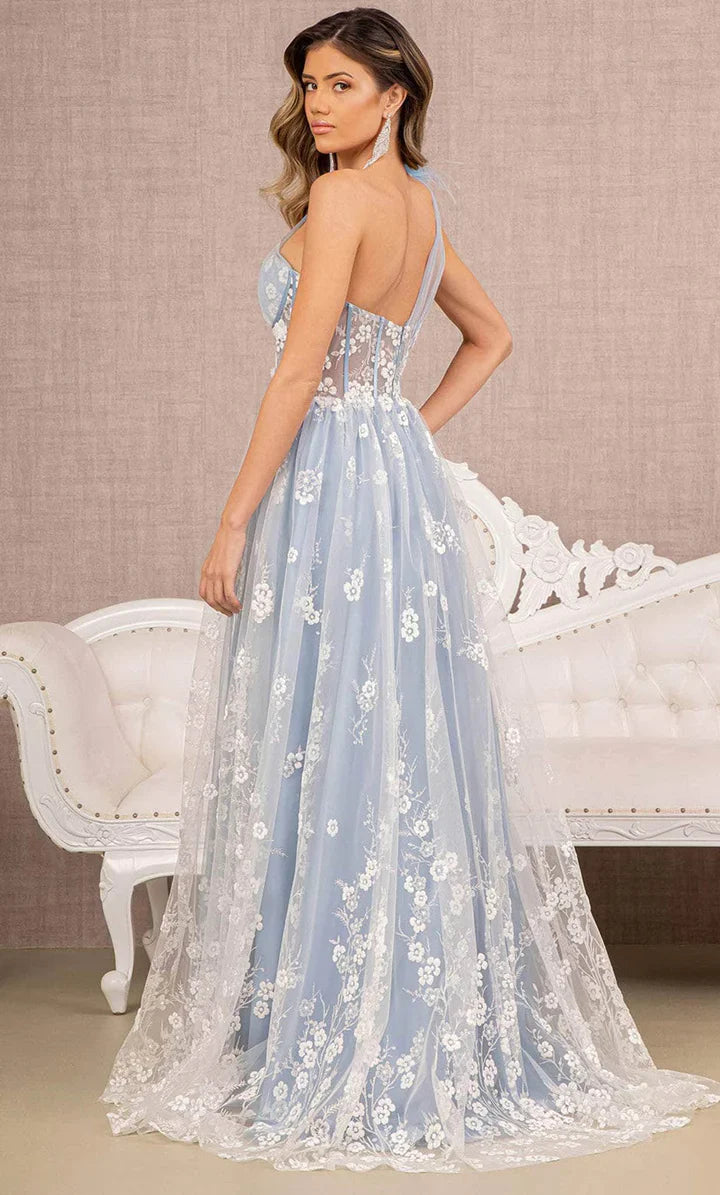 **GLSbyGloria: Ethereal Floral AppliquÃ© Dress for Unforgettable Moments**