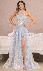 **GLSbyGloria: Ethereal Floral AppliquÃ© Dress for Unforgettable Moments**