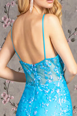 **GLS by Gloria's Captivating V-Neckline Evening Gown: Shimmering Elegance for Special Occasions**