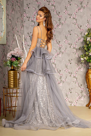 Embellished Elegance: Gloria's Shimmering Corset Gown for Enchanting Occasions