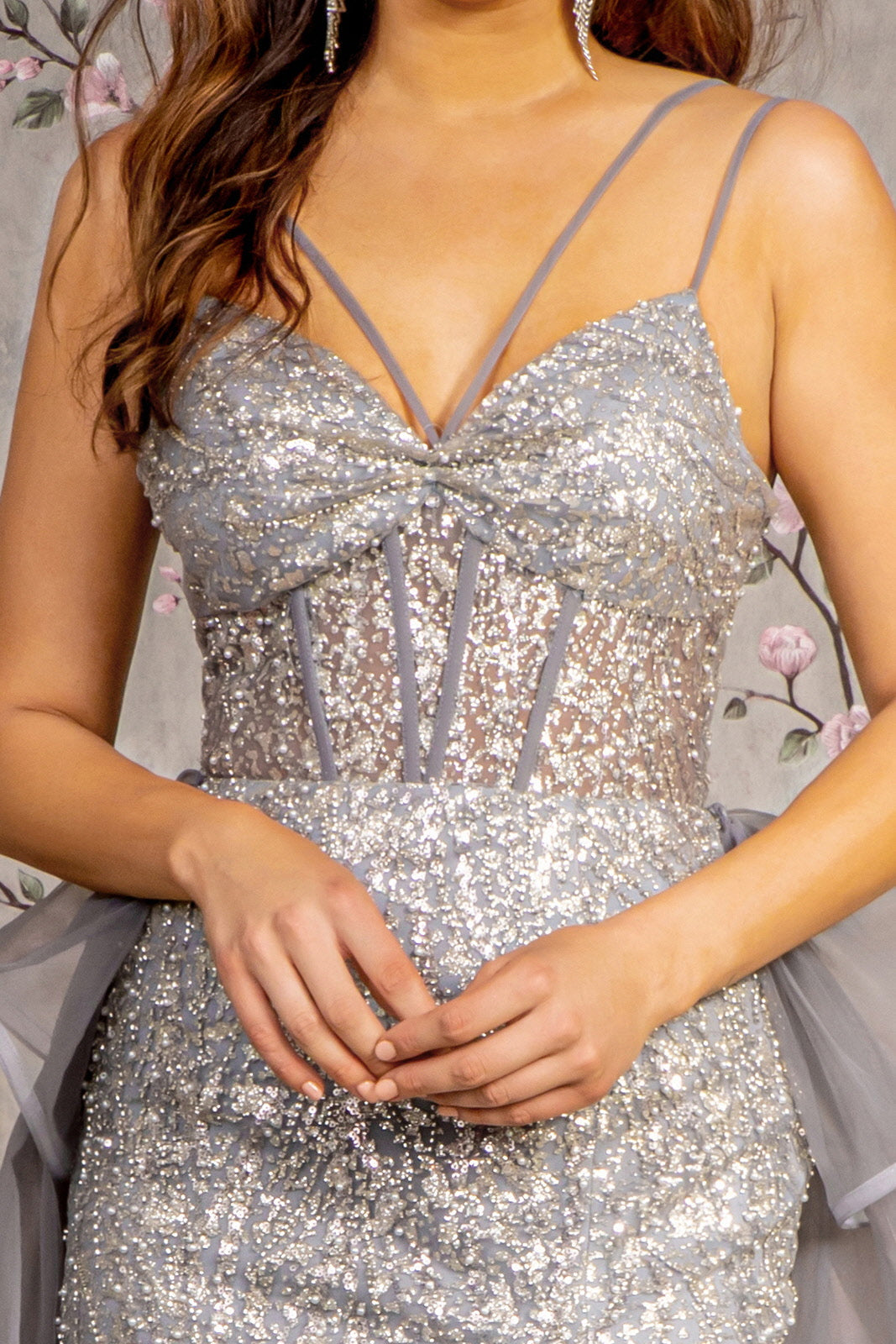 Embellished Elegance: Gloria's Shimmering Corset Gown for Enchanting Occasions