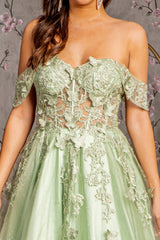 **GLS by Gloria: Enchanting Evening Gown with Butterfly AppliquÃ©s (GL3296)**