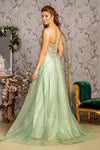 GLS by Gloria GL3377: Sheer Corset Embroidered Gown for Unforgettable Occasions