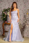 Enchanted Elegance: GLSbyGloria Lilac Embellished Trumpet Gown