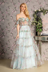 **GLSbyGloria GL3394: A Blue Off-the-Shoulder Gown for Unforgettable Occasions**