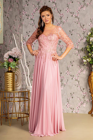 GLS by Gloria GL3445: Enchanting Illusion Evening Gown for Formal Occasions