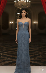 Strapless Corset Sequin Mermaid Gown May Queen MQ2195