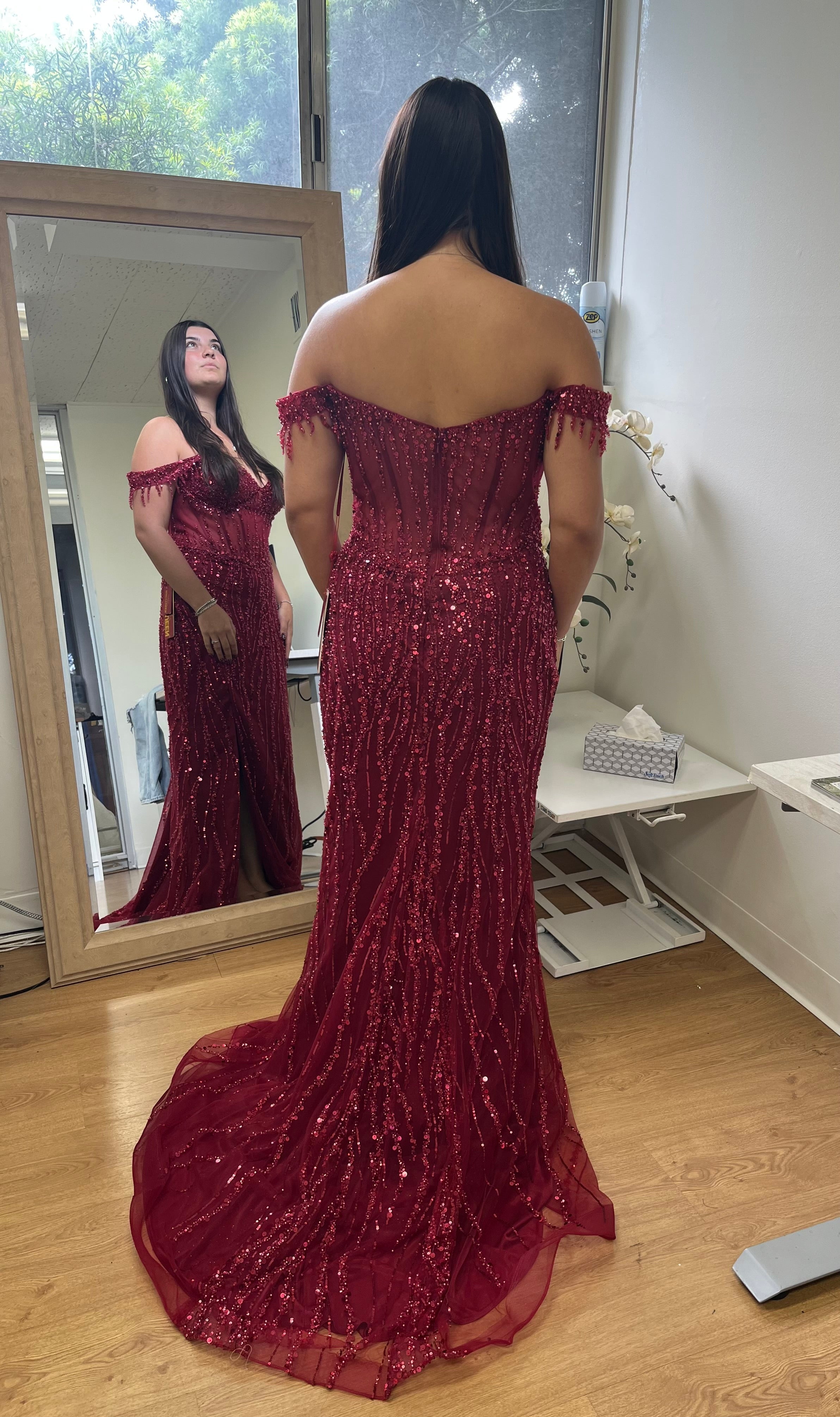 Long Sequins Off-Shoulder Prom Gown by MQ2132