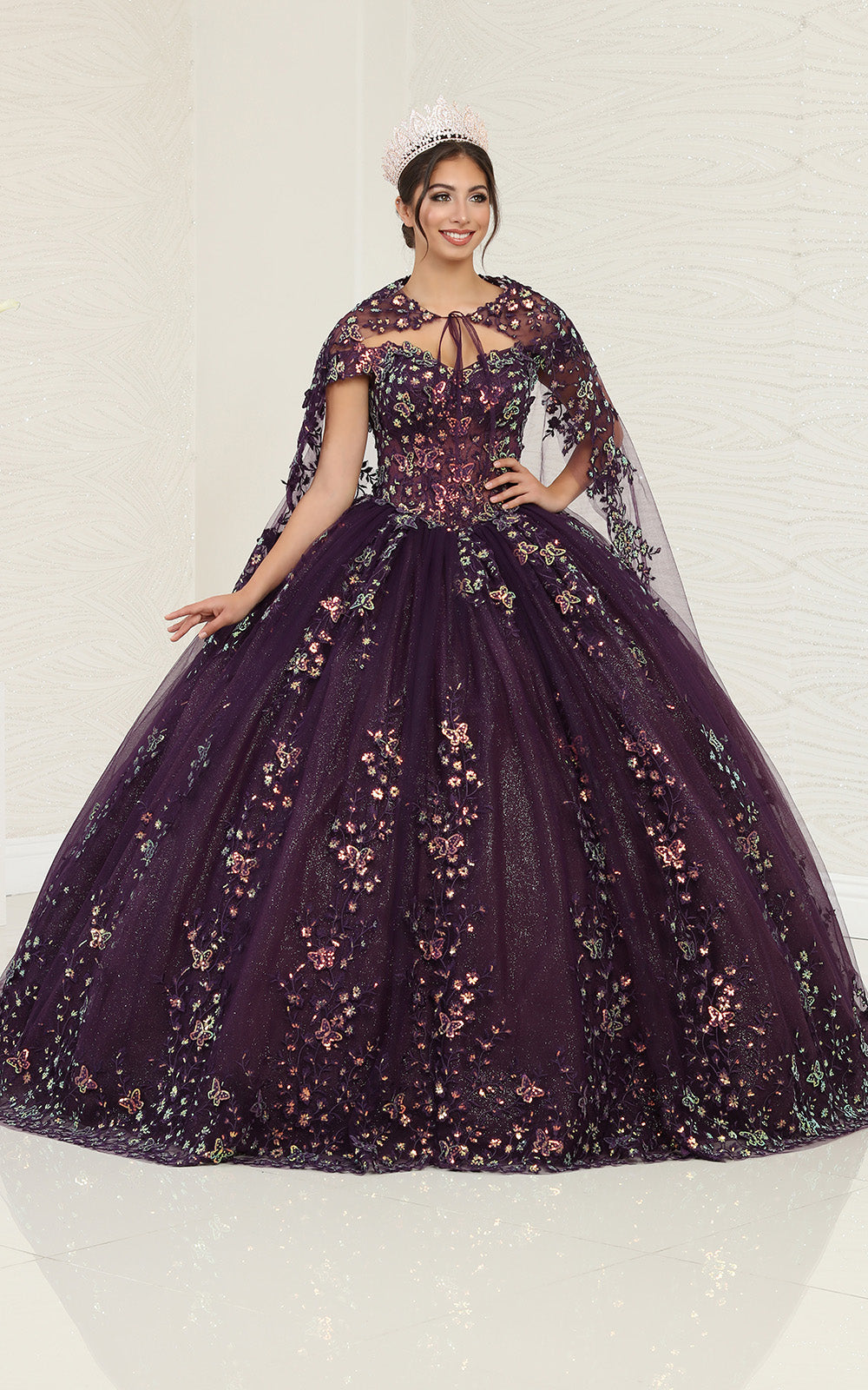 Quinceanera Ball Gown with Cape by LK252