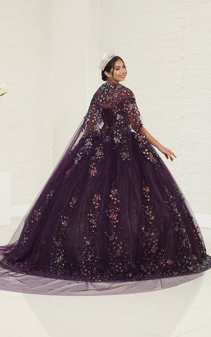 Quinceanera Ball Gown with Cape by LK252