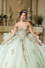 Sweetheart Ruffle Sequin Gown by Layla K