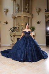 Off Shoulder Sweet 16 Embellished Ball Gown LK278