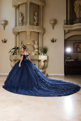 Off Shoulder Sweet 16 Embellished Ball Gown LK278